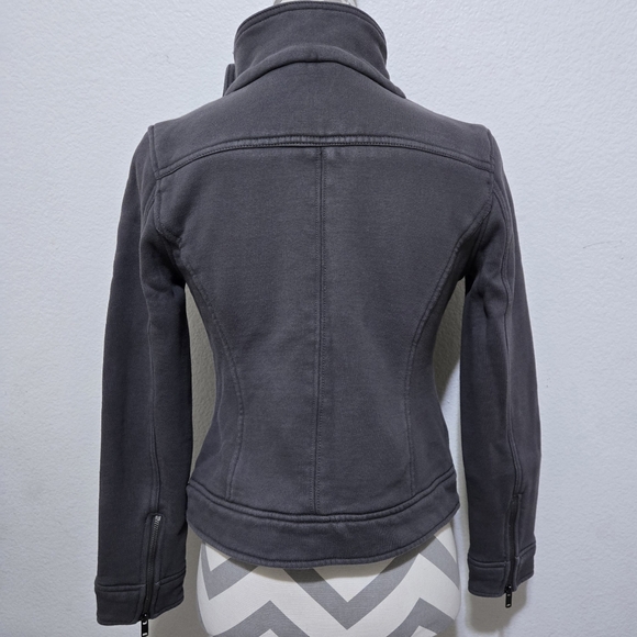 GAP Gray Asymmetrical Zipper Moto Style Cotton Blend Jacket Size Small - Picture 4 of 9